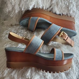 Michael Kors Jean Flatforms with wood/rubber sole